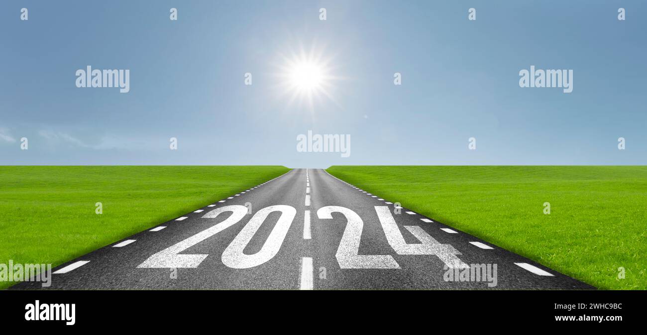 Weg ins neue Jahr 2024 Stockfoto