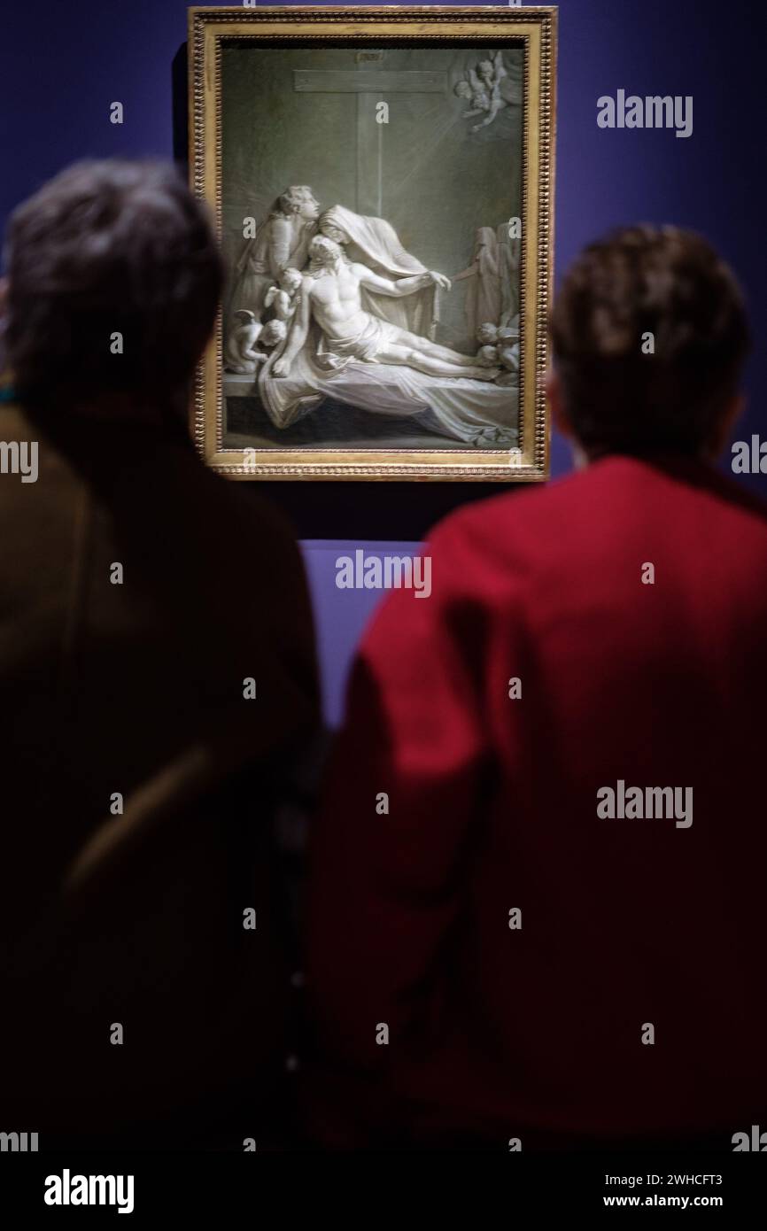 Kunst während der Presseansicht für Monochrome: Painting in Black and White in der National Gallery in London, UK am 26. Oktober 2017. Bild von Julie Edwards. Stockfoto