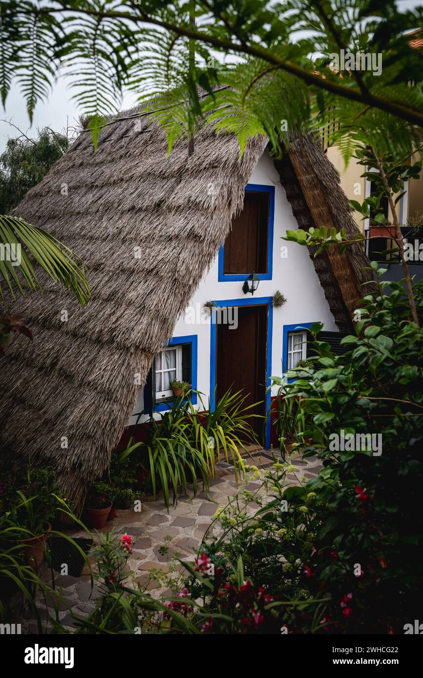 Casas Típicas de Santana, Autonome Region Madeira, Portugal, Europa Stockfoto