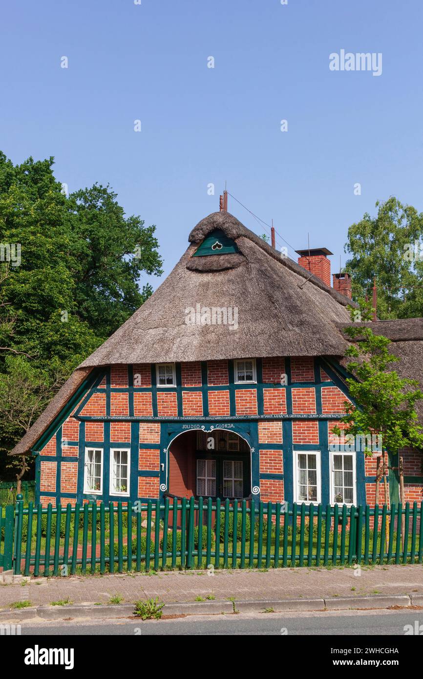 Bauernhaus, Dötlingen, Wildeshauser Geest, Niedersachsen, Deutschland, Europa Stockfoto