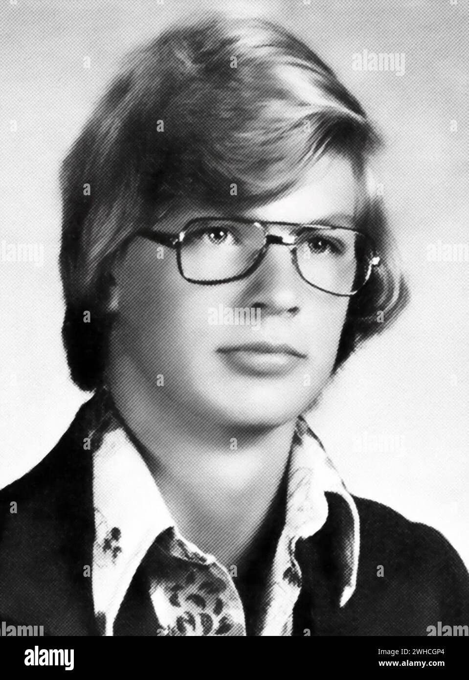 Jeffrey Dahmer. Porträt des amerikanischen Serienmörders Jeffrey Lionel Dahmer (1960-1994), Jahrbuchfoto der Highschool, 1978 Stockfoto