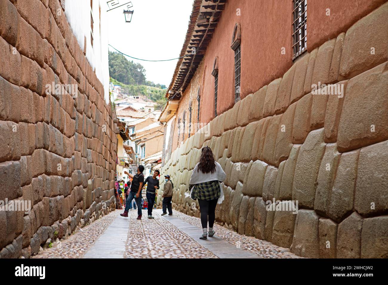 Traditionelle Inka-Mauer im historischen Zentrum von Cusco, Provinz Cusco, Peru Stockfoto