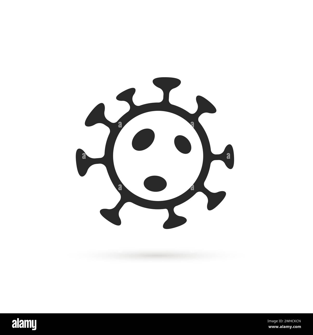 Schwarzes Coronavirus-Symbol mit Schatten Stock Vektor