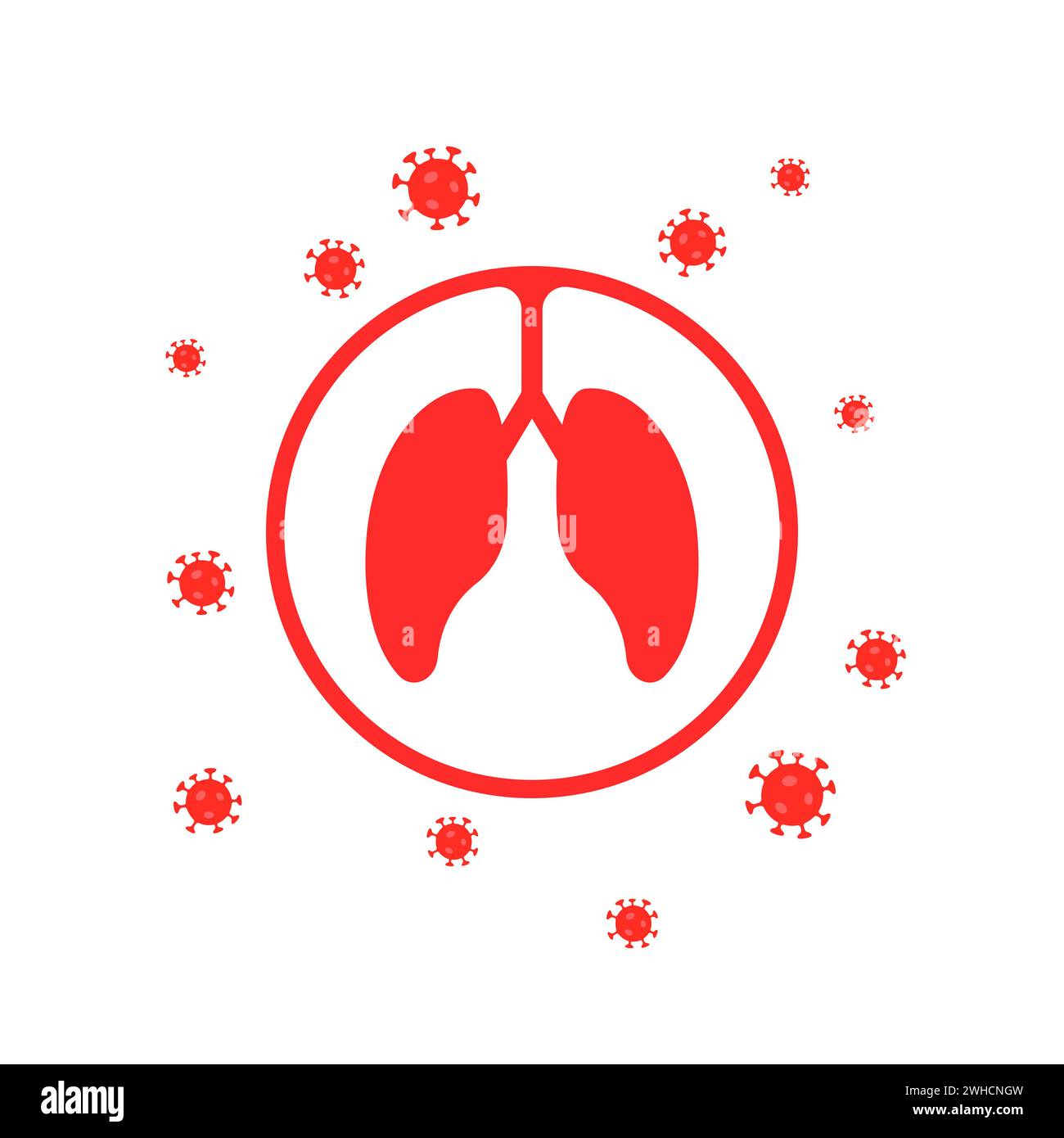 Lungenschutz vor gefährlichem Coronavirus Stock Vektor
