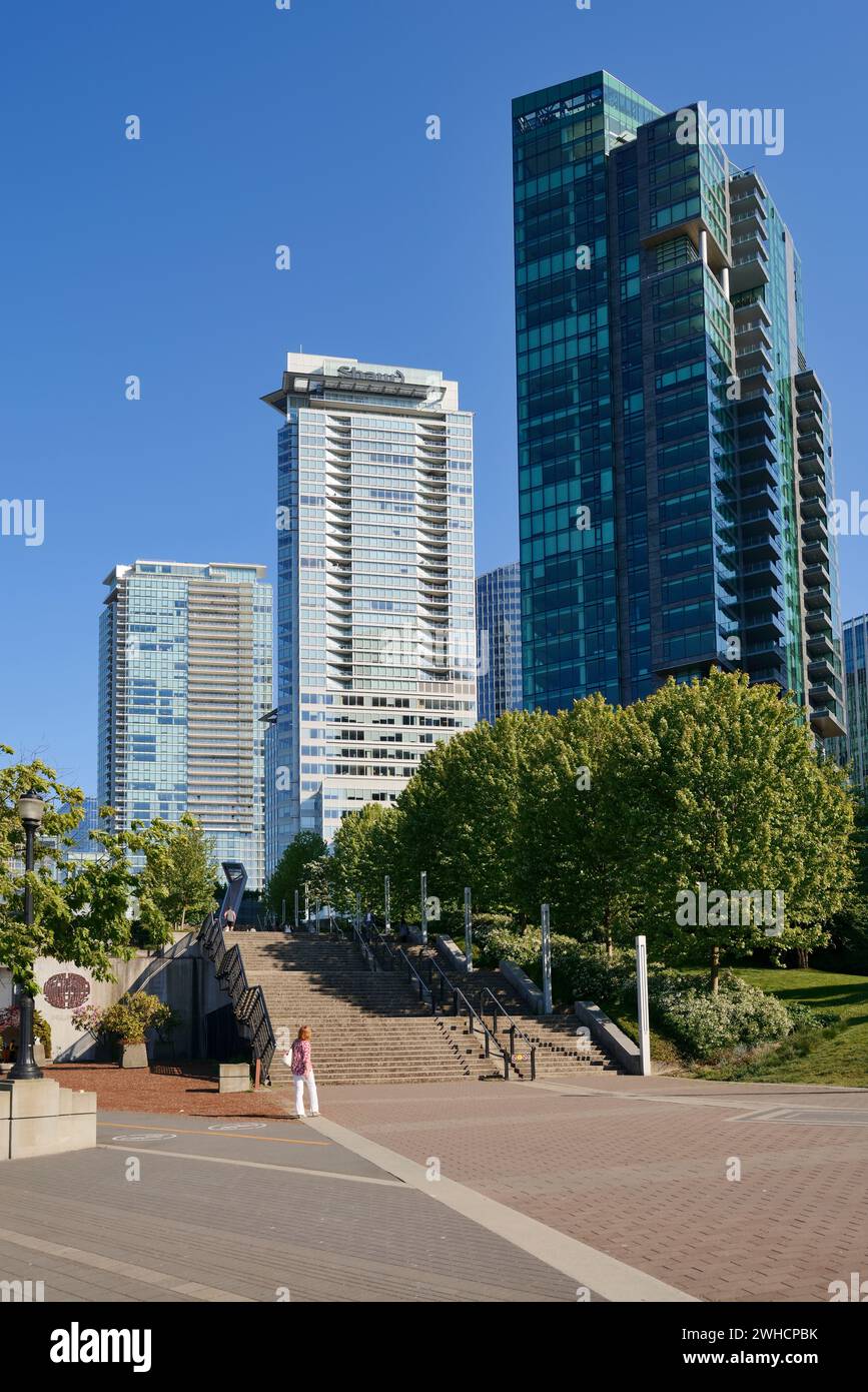 Hochhäuser, Coal Harbour, Vancouver, British Columbia, Kanada Stockfoto