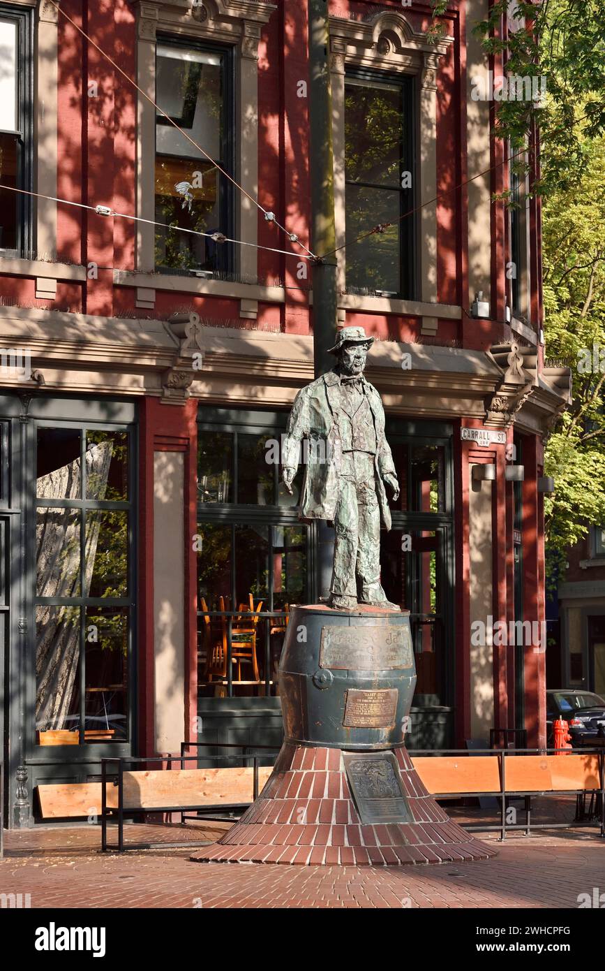 Statue von Gassy Jack in Gastown, Vancouver, British Columbia, Kanada Stockfoto