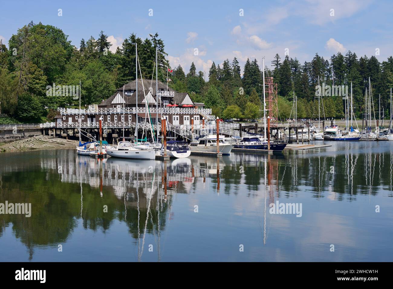 Vancouver Rowing Club and Boats, Stanley Park, Vancouver, British Columbia, Kanada Stockfoto