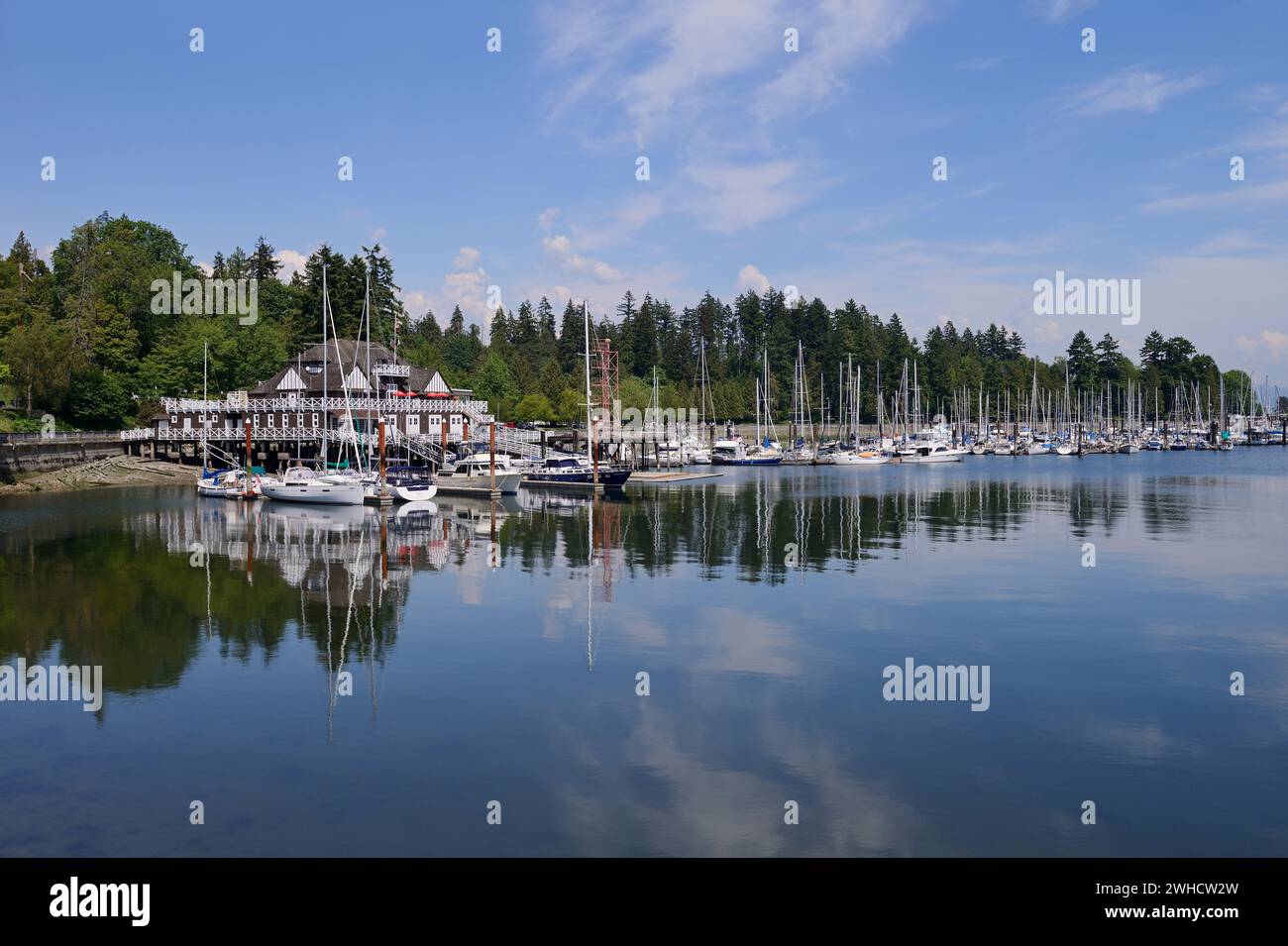 Vancouver Rowing Club and Boats, Stanley Park, Vancouver, British Columbia, Kanada Stockfoto