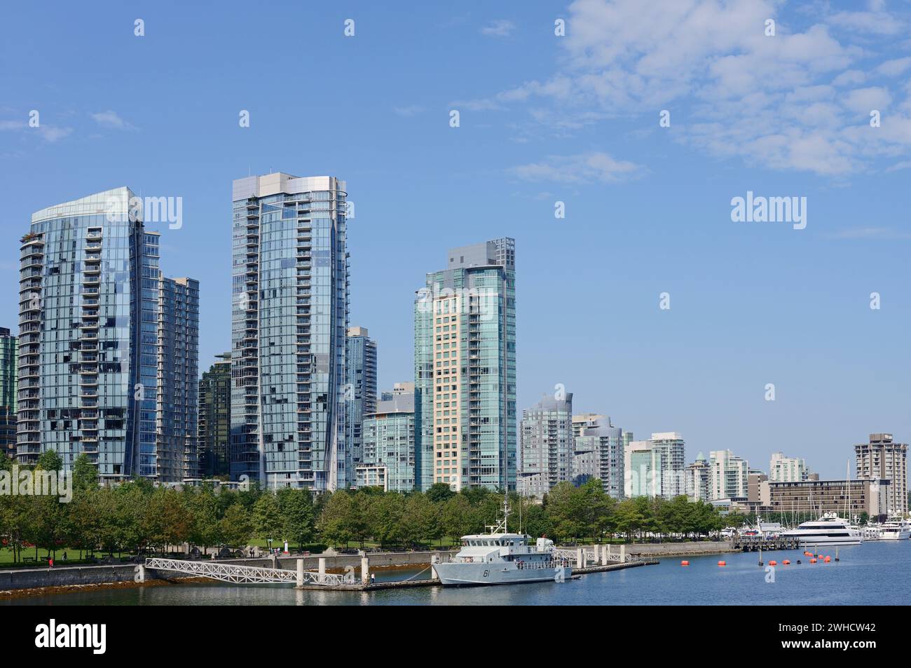 Hochhäuser, Coal Harbour, Burrard Inlet, Vancouver, British Columbia, Kanada Stockfoto