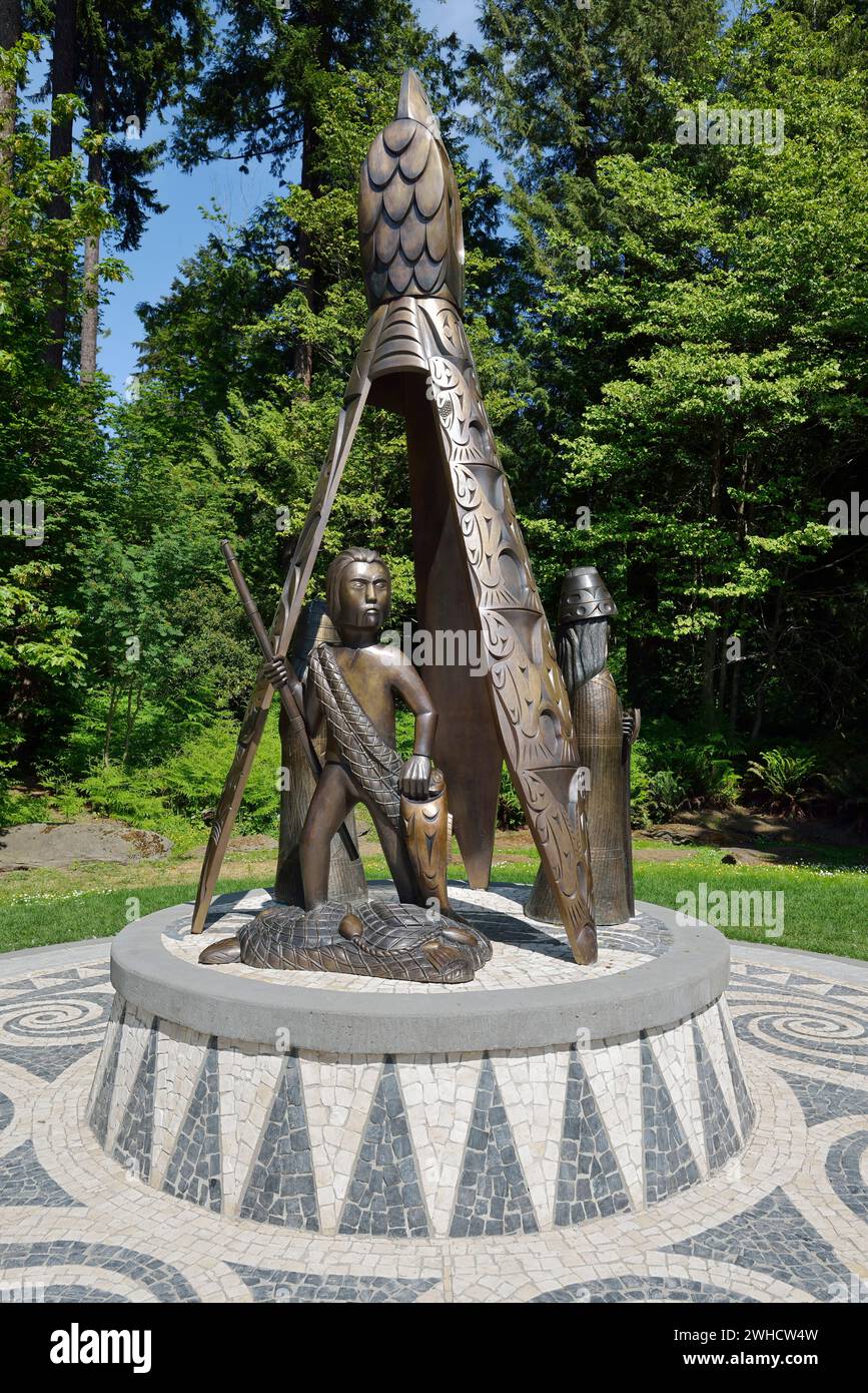 Shore to Shore Skulptur, Stanley Park, Vancouver, British Columbia, Kanada Stockfoto