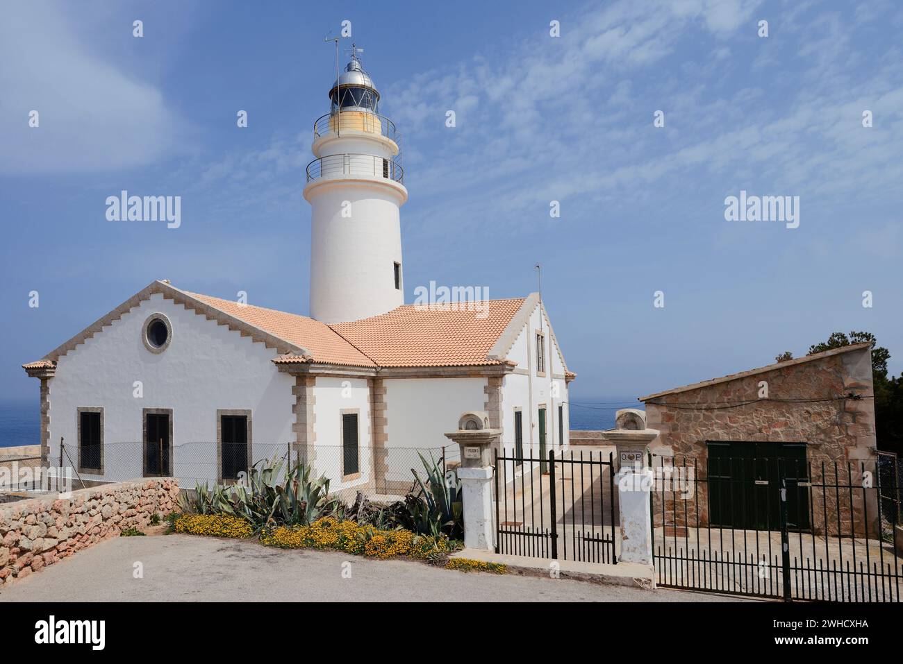 Leuchtturm Far de Capdepera, Punta de Capdepera, Cala Rajada, Mallorca, Balearen, Spanien Stockfoto