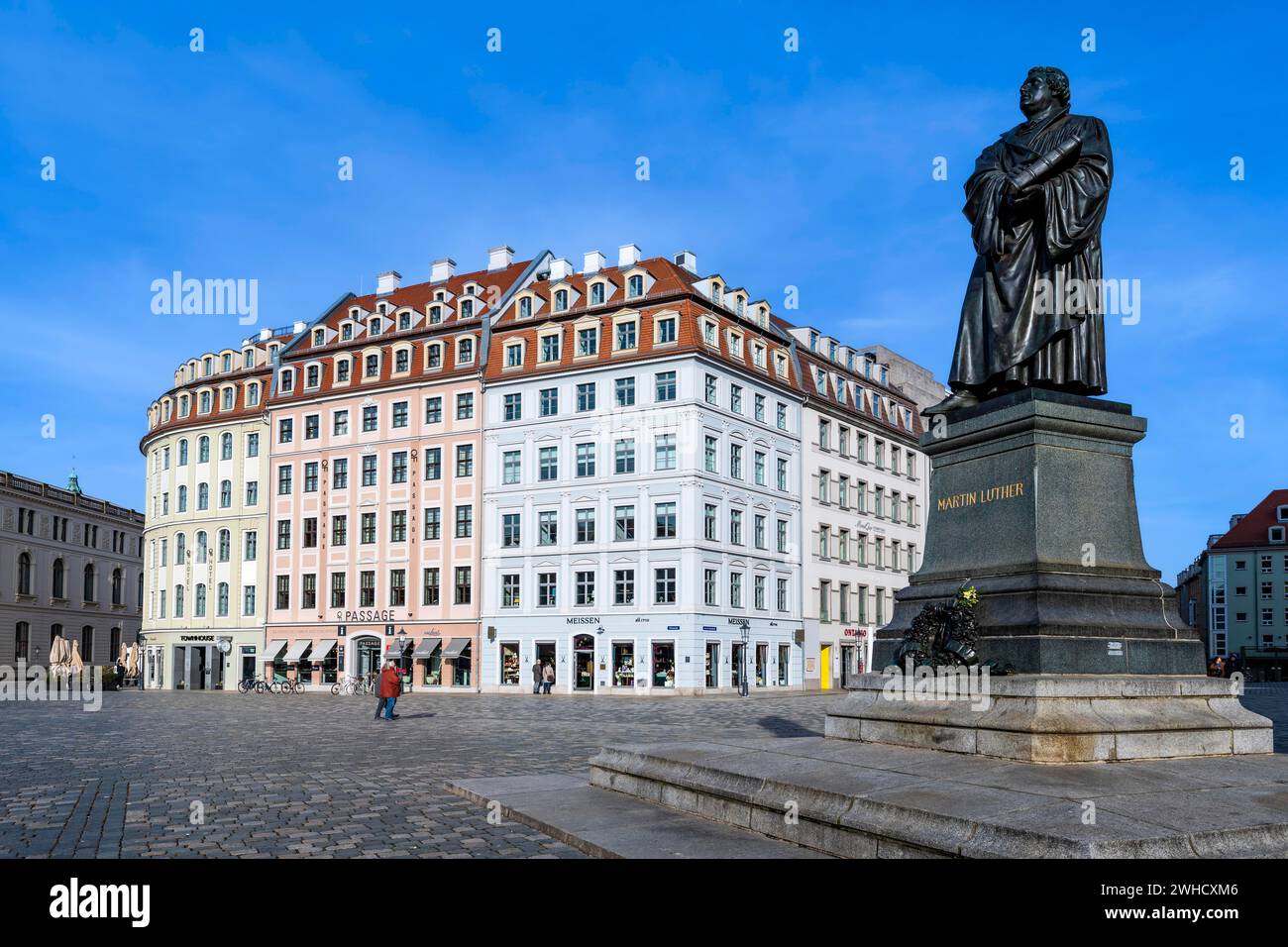 Martin-Luther-Denkmal am Neumarkt, Dresden, Freistaat Sachsen, Deutschland Stockfoto