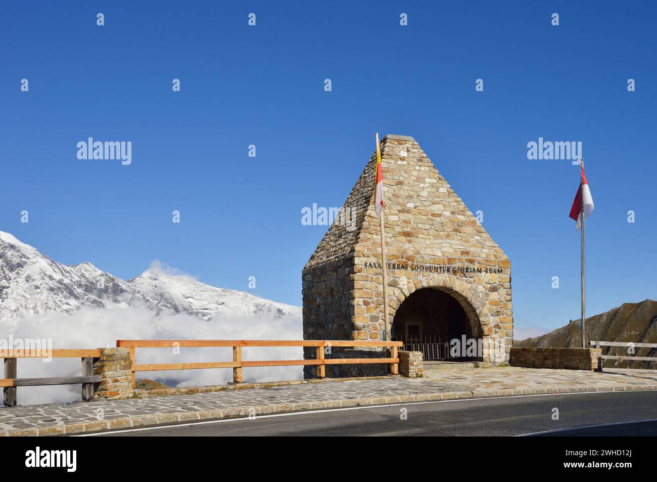 Gedenkstätte Fuscher Törl, Großglockner Hochalpenstraße, Nationalpark hohe Tauern, Salzburger Land, Österreich Stockfoto