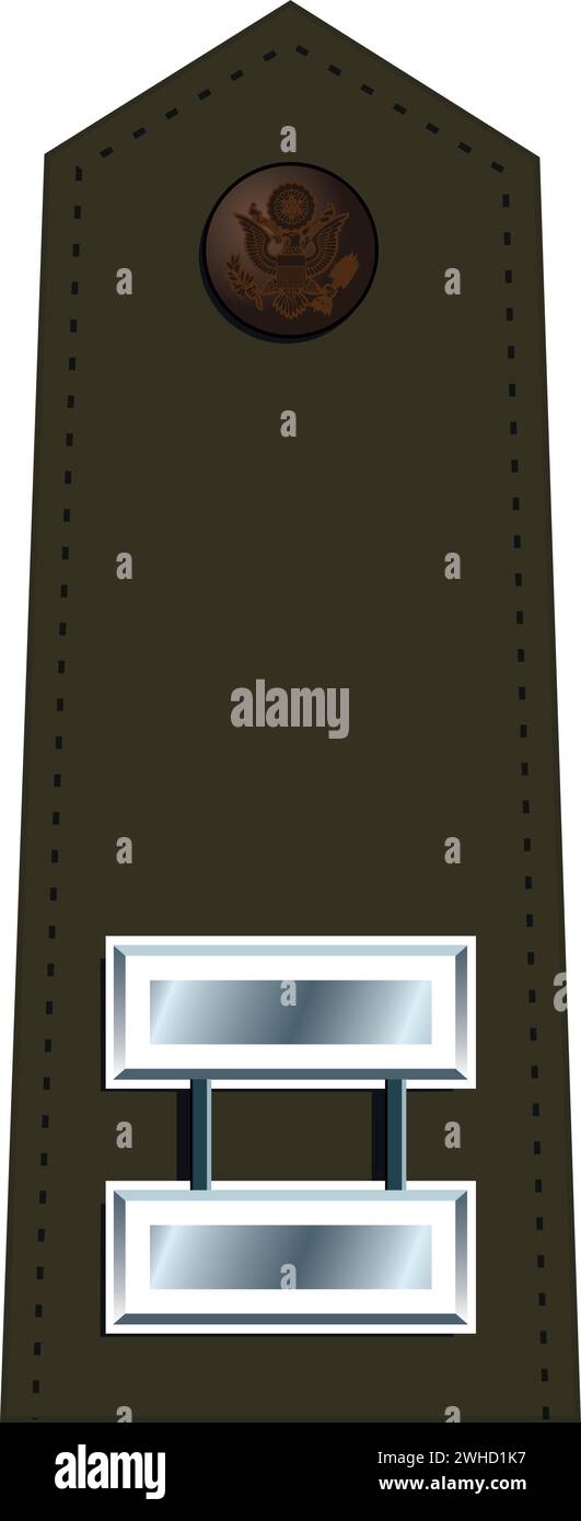 Schulterpolster für die grüne Militäruniform des US-CAPTAIN-Offiziers Stock Vektor