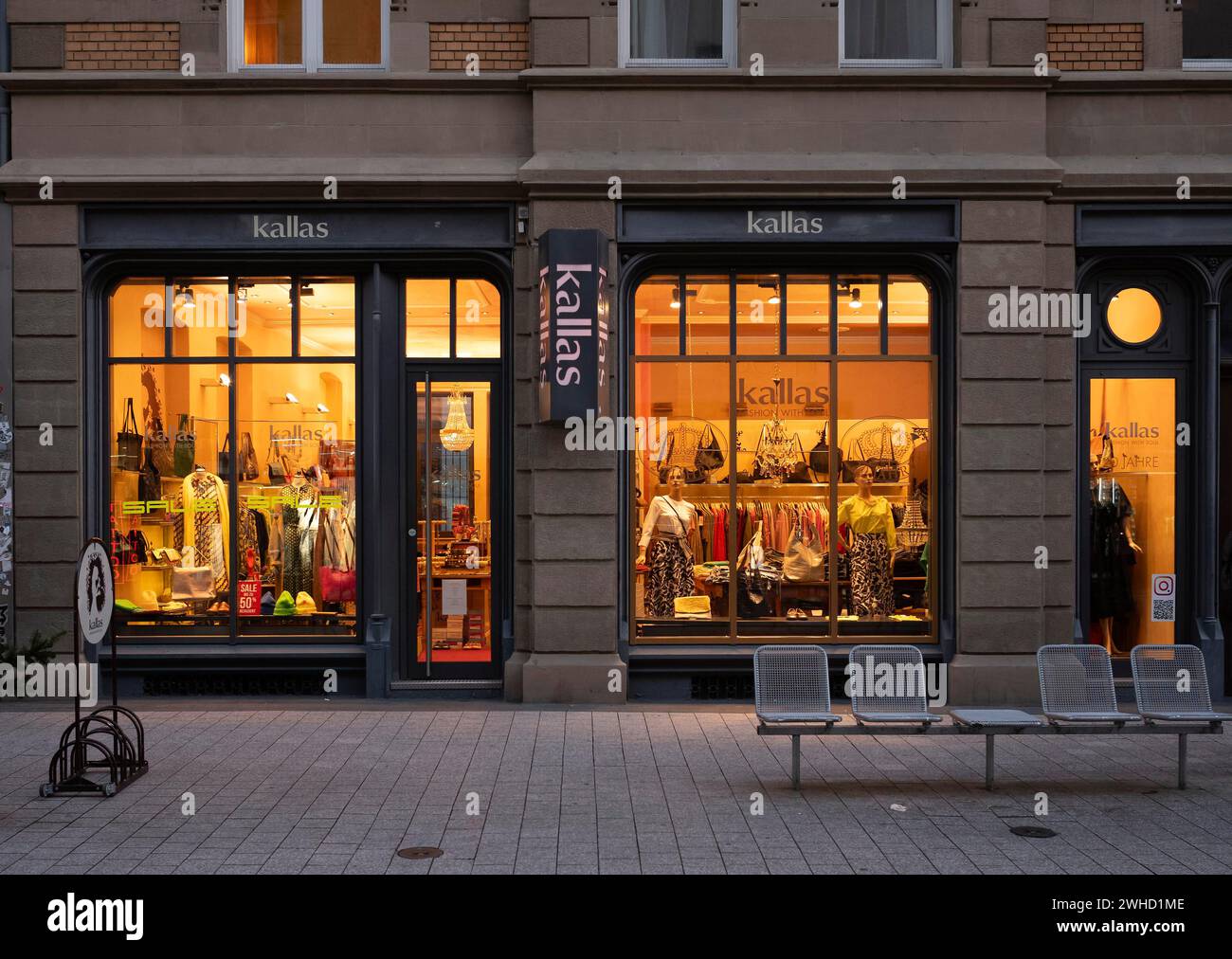 Shop, Fashion Shop, Kallas, Abendstimmung, Stuttgart, Baden-Württemberg, Deutschland Stockfoto