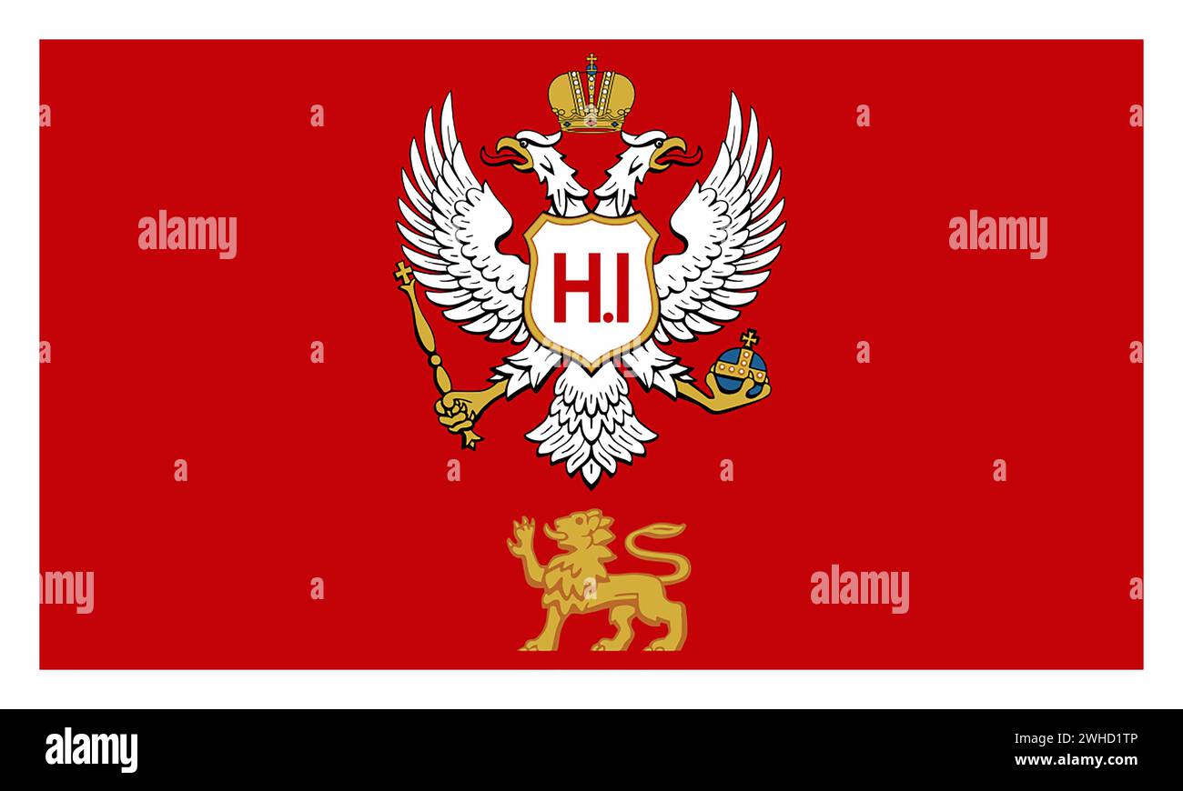 Nationalflagge Montenegros. Flagge von Montenegro Stockfoto