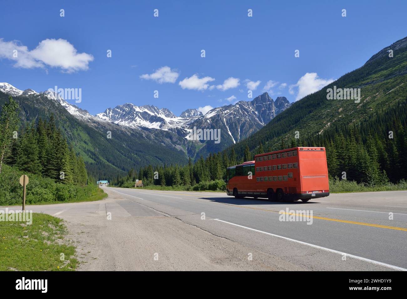 Trans-Canada Highway am Rogers Pass, Glacier National Park, British Columbia, Kanada Stockfoto