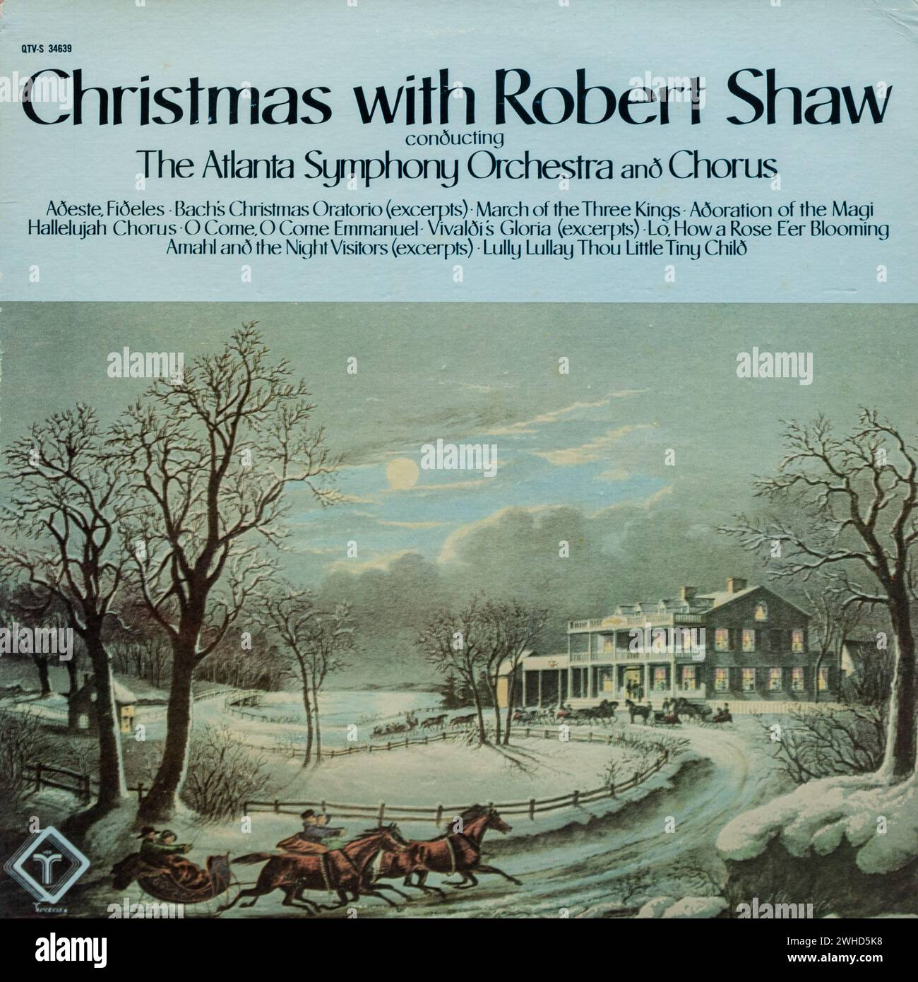 Weihnachten mit Robert Shaw als Dirigent des Atlanta Symphony Orchestra and Chorus, Vinyl-LP-Album-Cover Stockfoto