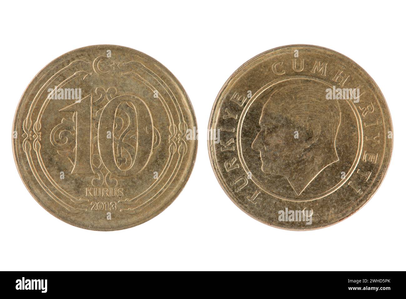 Türkische 10-Kurusmünze Stockfoto