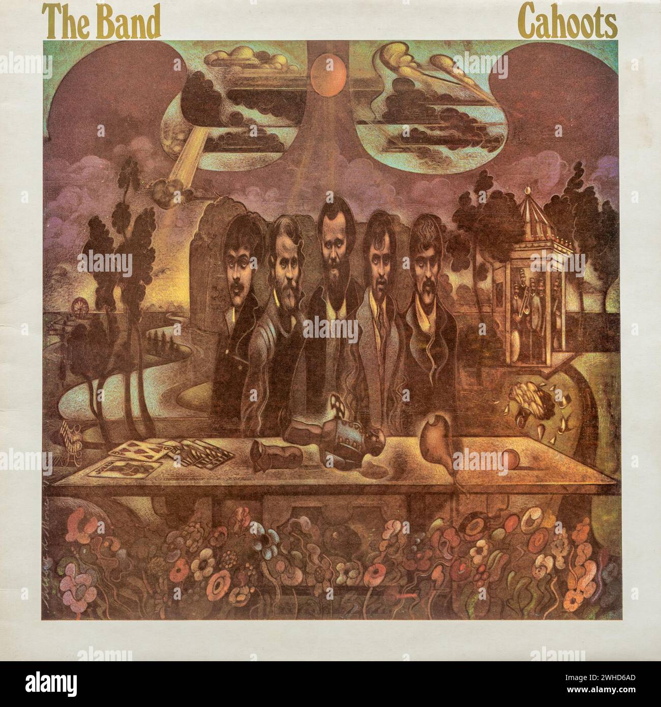 Cahoots Album der kanadischen/amerikanischen Rockgruppe The Band, Vinyl-LP-Cover Stockfoto