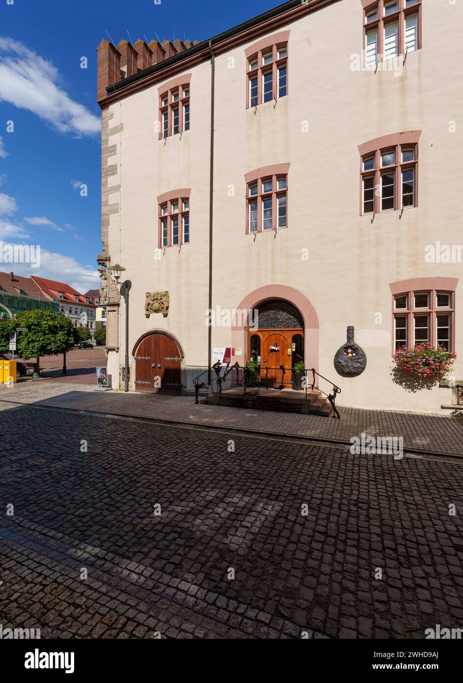 Historisches Rathaus der Stadt Hammelburg, Landkreis Bad Kissingen, Unterfranken, Franken, Bayern, Deutschland Stockfoto