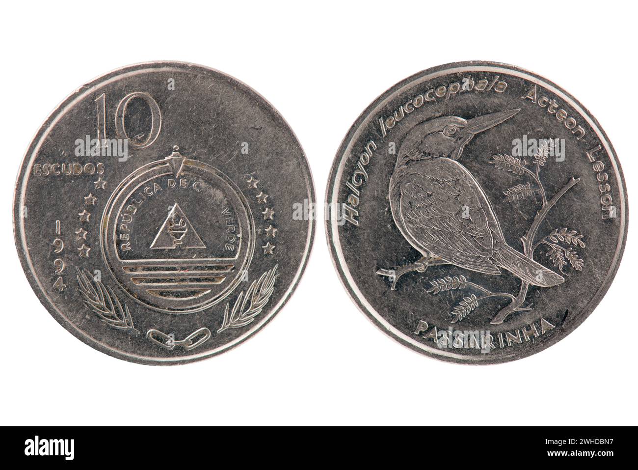 10 Escudos Münze aus Kap Verde Stockfoto