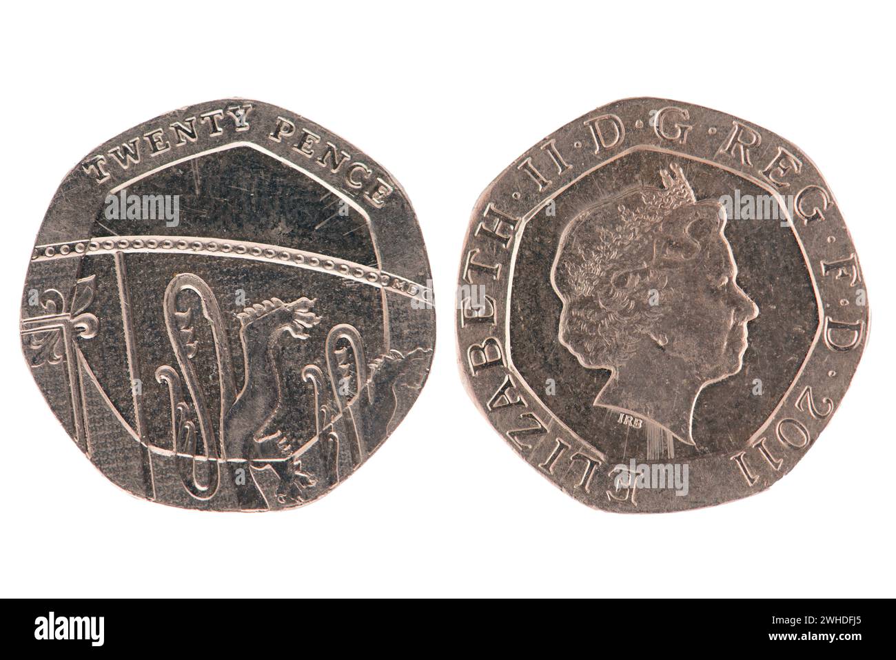 20-Pence-Münze Stockfoto