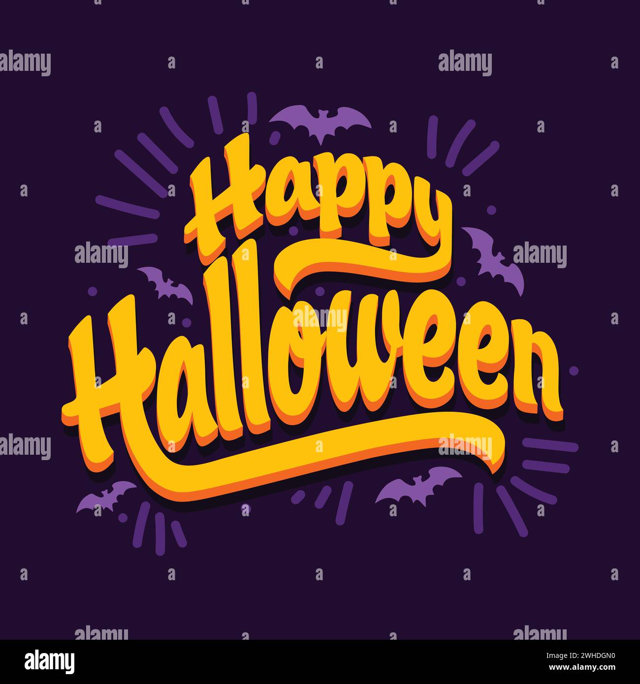 Happy Halloween Vektor Typografie Illustration. Gruseliges Halloween-Typografie-Design. Halloween Gratis Hand Schriftzug. Halloween-Poster, Banner, Vorlage Stock Vektor