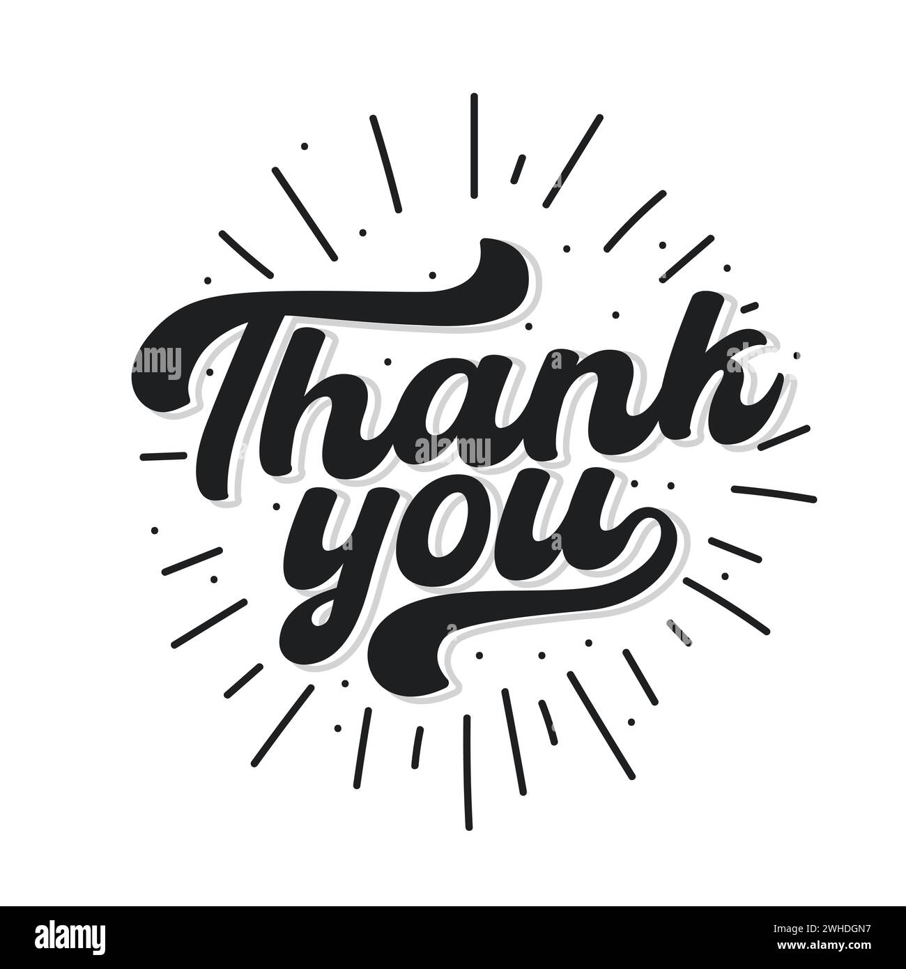 Vielen Dank handgezeichneter Vektorillustration. Vielen Dank Kalligraphie. Danke Grußkarte. Vielen Dank Typografie für Thanks Giving Day Stock Vektor