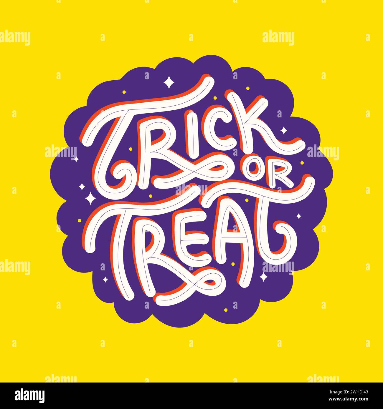 Happy Halloween Vektor Typografie Illustration. Gruseliges Halloween-Typografie-Design. Halloween Gratis Hand Schriftzug. Halloween-Poster, Banner, Vorlage Stock Vektor