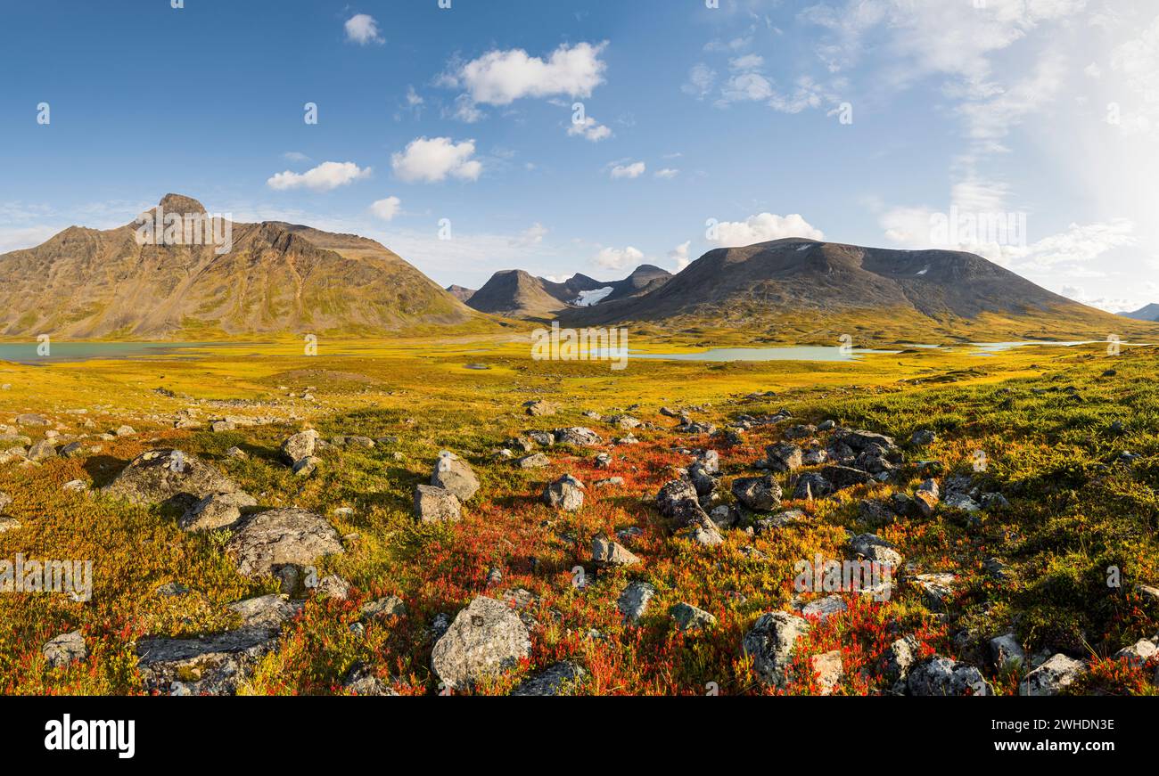 Skarki-Massiv, Sarek-Nationalpark, Lappland, Schweden, Europa Stockfoto