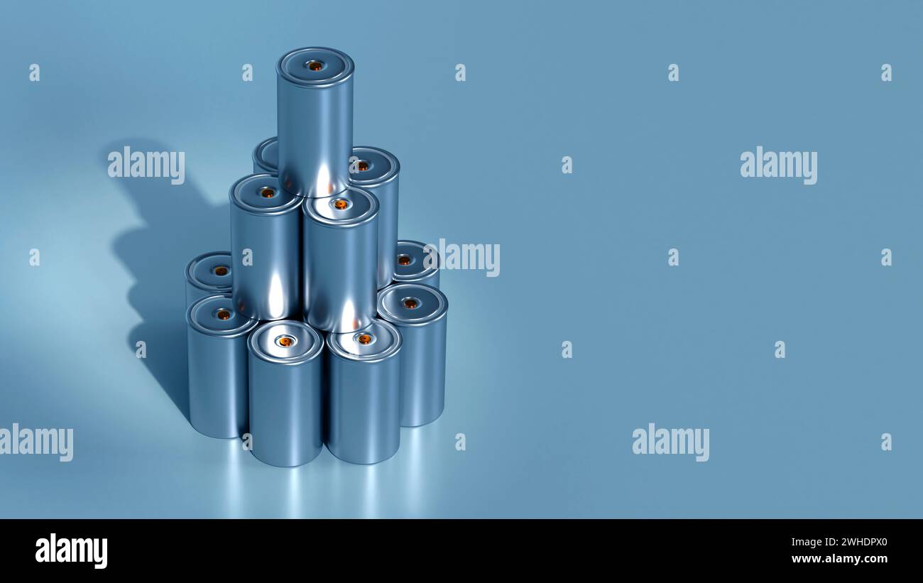 Charge Lithium Traction 4680 Akkumulatorzelle für Batteriemodule, Massenbatterien Hochleistungsbatterien, Elektrofahrzeuge, Trockenelektrode, Wechselstrombatterien Stockfoto