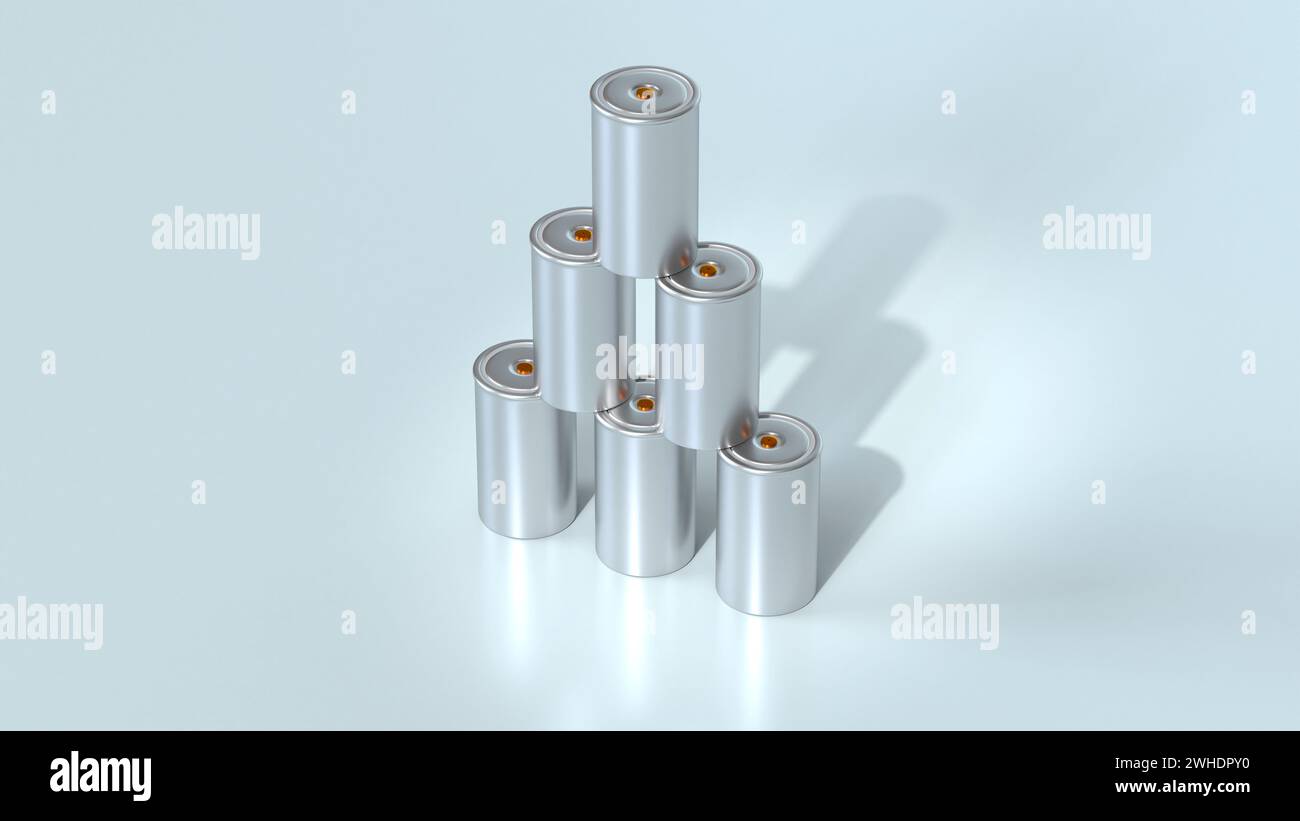 Charge Lithium Traction 4680 Akkumulatorzelle für Batteriemodule, Massenbatterien Hochleistungsbatterien, Elektrofahrzeuge, Trockenelektrode, Wechselstrombatterien Stockfoto