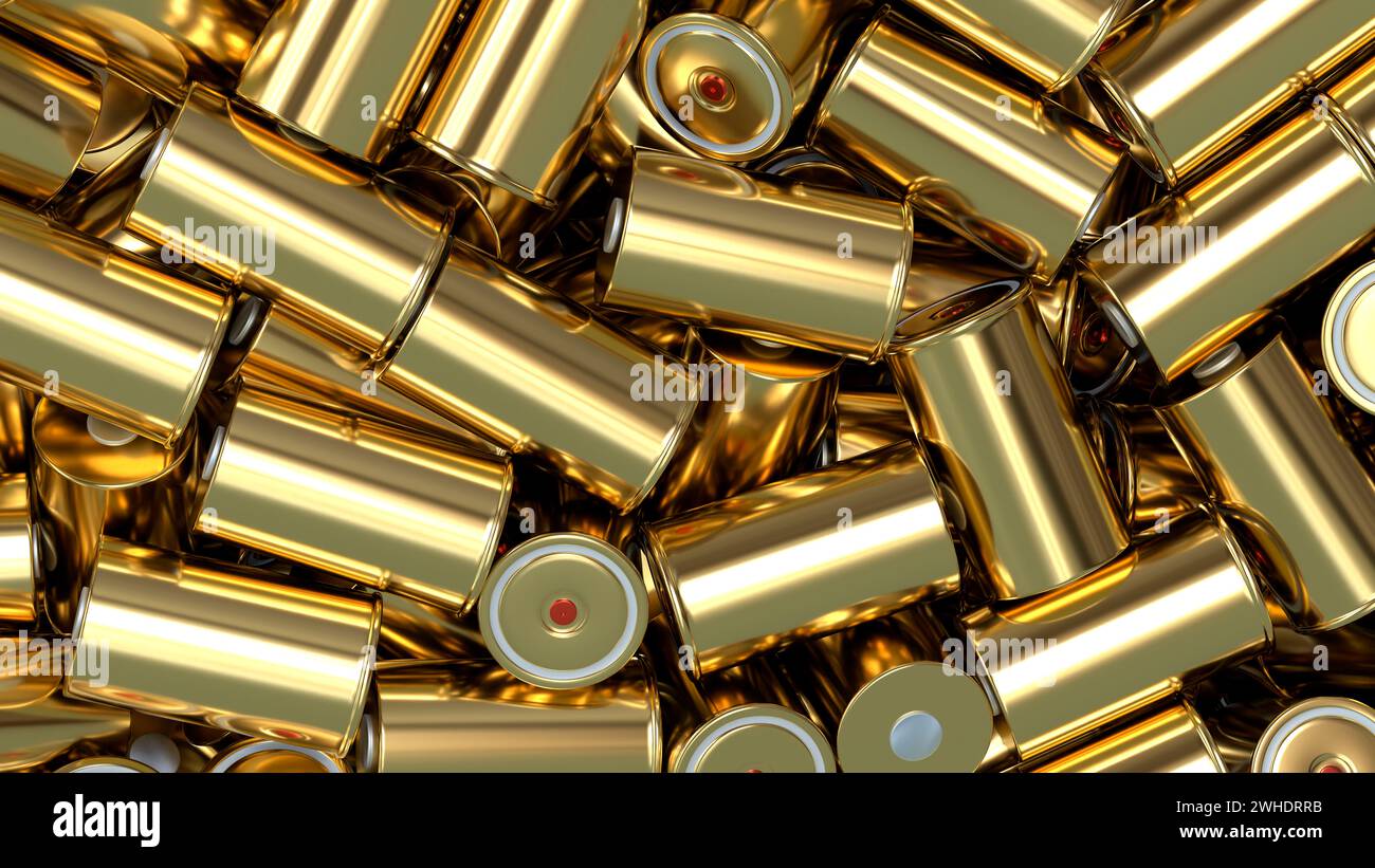 Zylindrische Lithium-Traktionsbatterie im Format 4680 Gold für Batteriemodule, Massenakkumulatoren für hohe Leistung und Energie für Elektrofahrzeuge, u Stockfoto