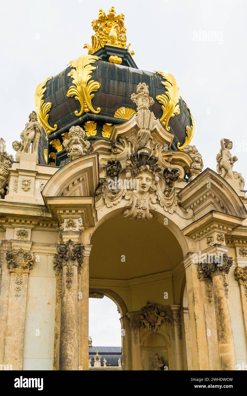 Dresden, Zwinger, Crown Gate Stockfoto