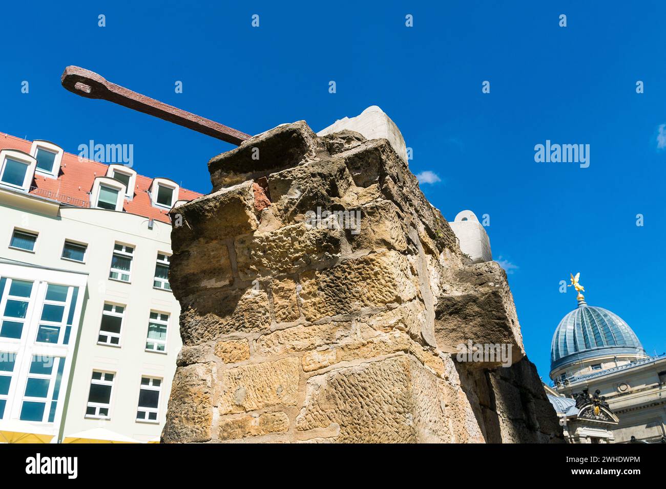Dresden, Neumarkt, Frauenkirche, Fragment der Kuppel Stockfoto