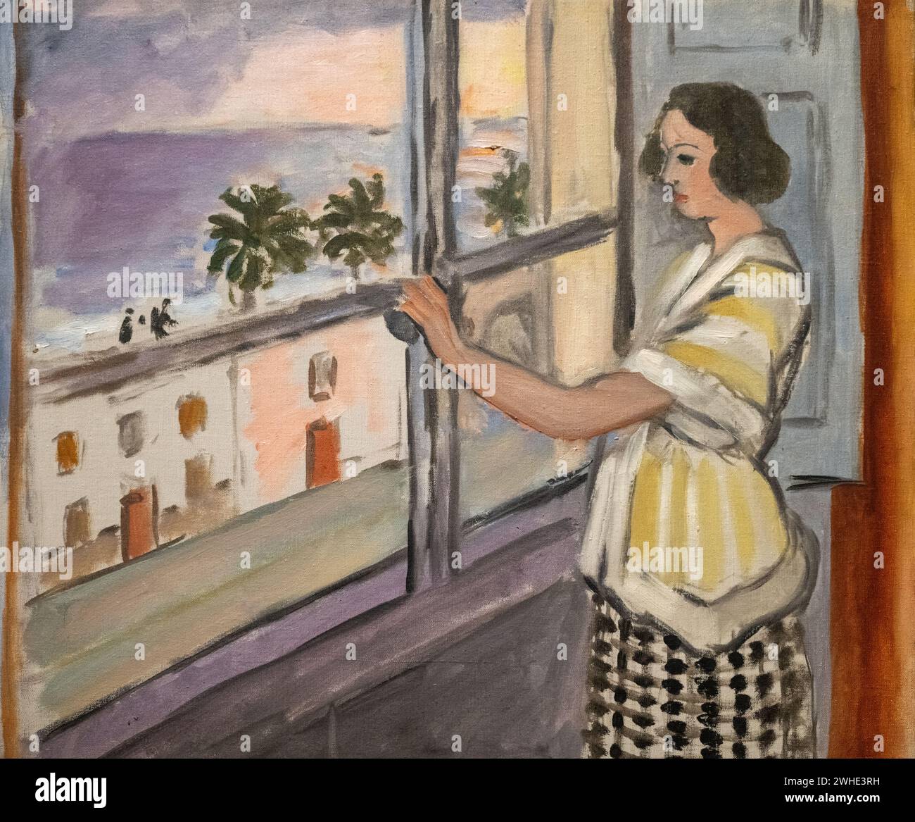Henri Matisse 1921 Öl auf Leinwand „Junge Frau am Fenster, Sonnenuntergang“ im Baltimore Museum of Art Stockfoto