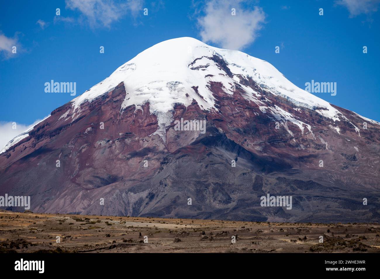 Atemberaubende Fotos vom Chimborazo Berg - majestätische schneebedeckte Gipfel von Ecuador Stockfoto