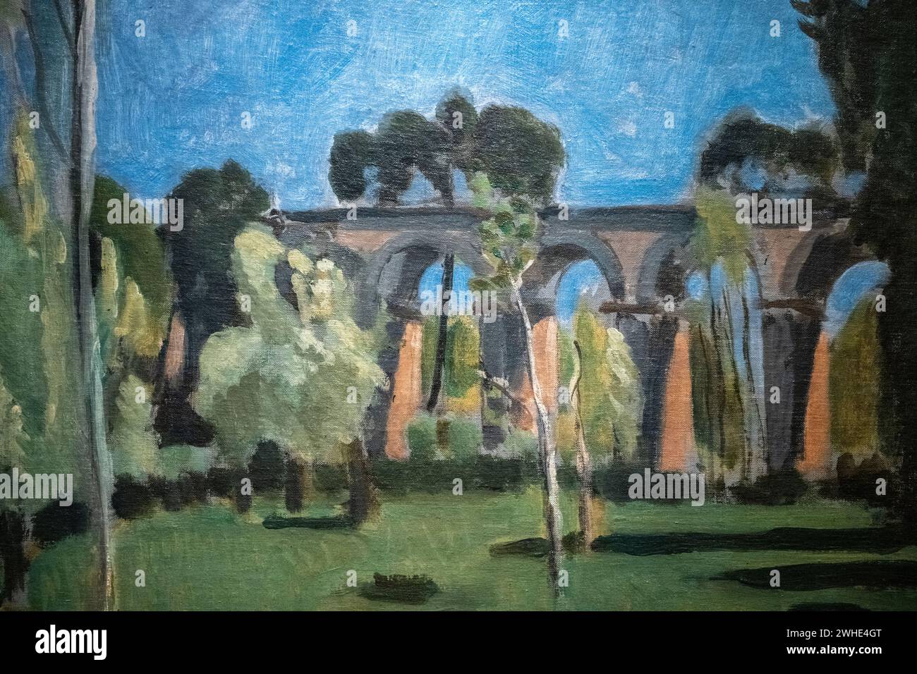 Henri Matisse 1918 Öl auf Stoff, montiert auf gepresster Pappe „The Maintenon Viaduct“ im Baltimore Museum of Art Stockfoto