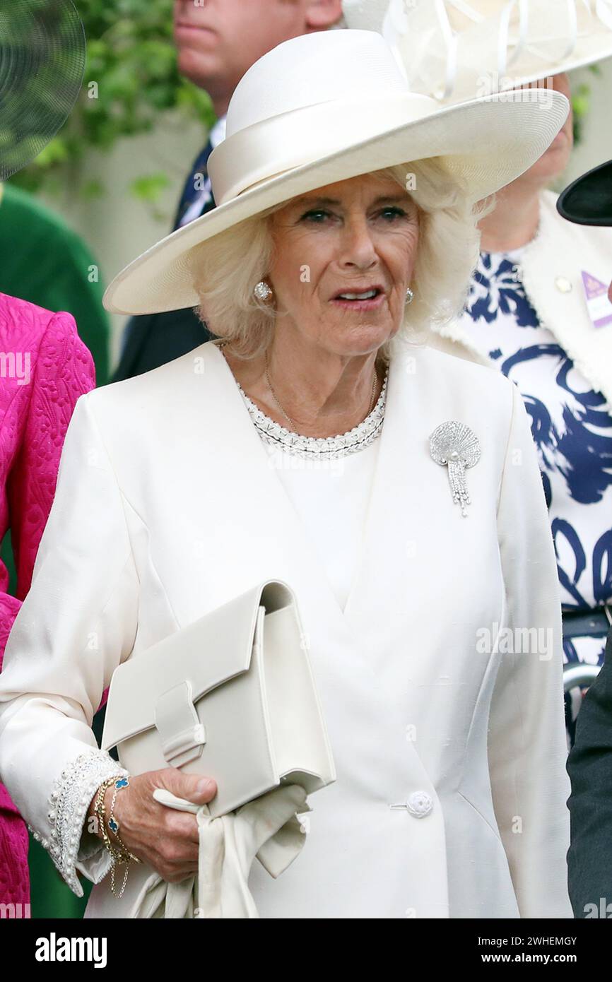 '20.06.2023, UK, Windsor, Ascot - HRH Camilla, die Königin Consort. 00S230620D360CAROEX.JPG [MODELLVERSION: NEIN, EIGENSCHAFTSFREIGABE: NEIN (c) caro Images / S Stockfoto