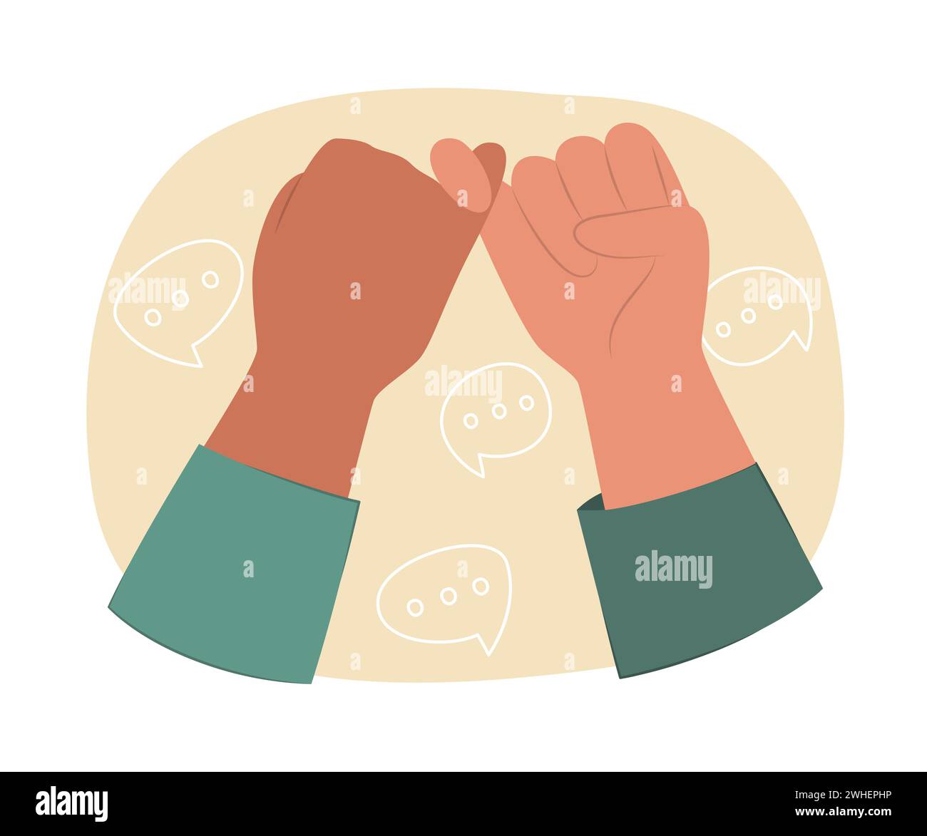 Pinky Schwören Versprechen Handgesten Konzept Illustration Stock Vektor