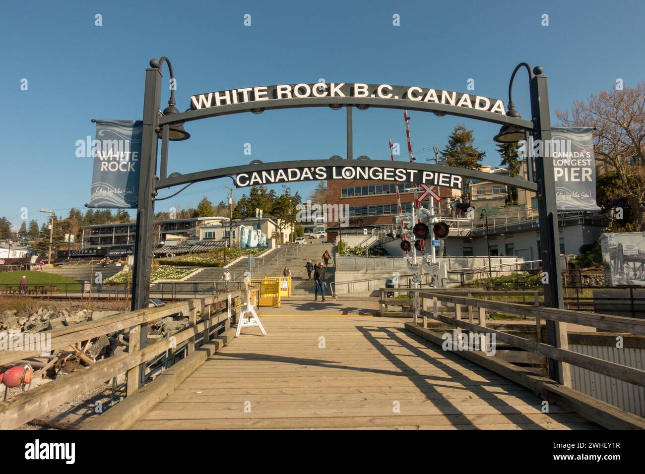 Kanadas längster Pier in White Rock, British Columbia, Kanada Stockfoto