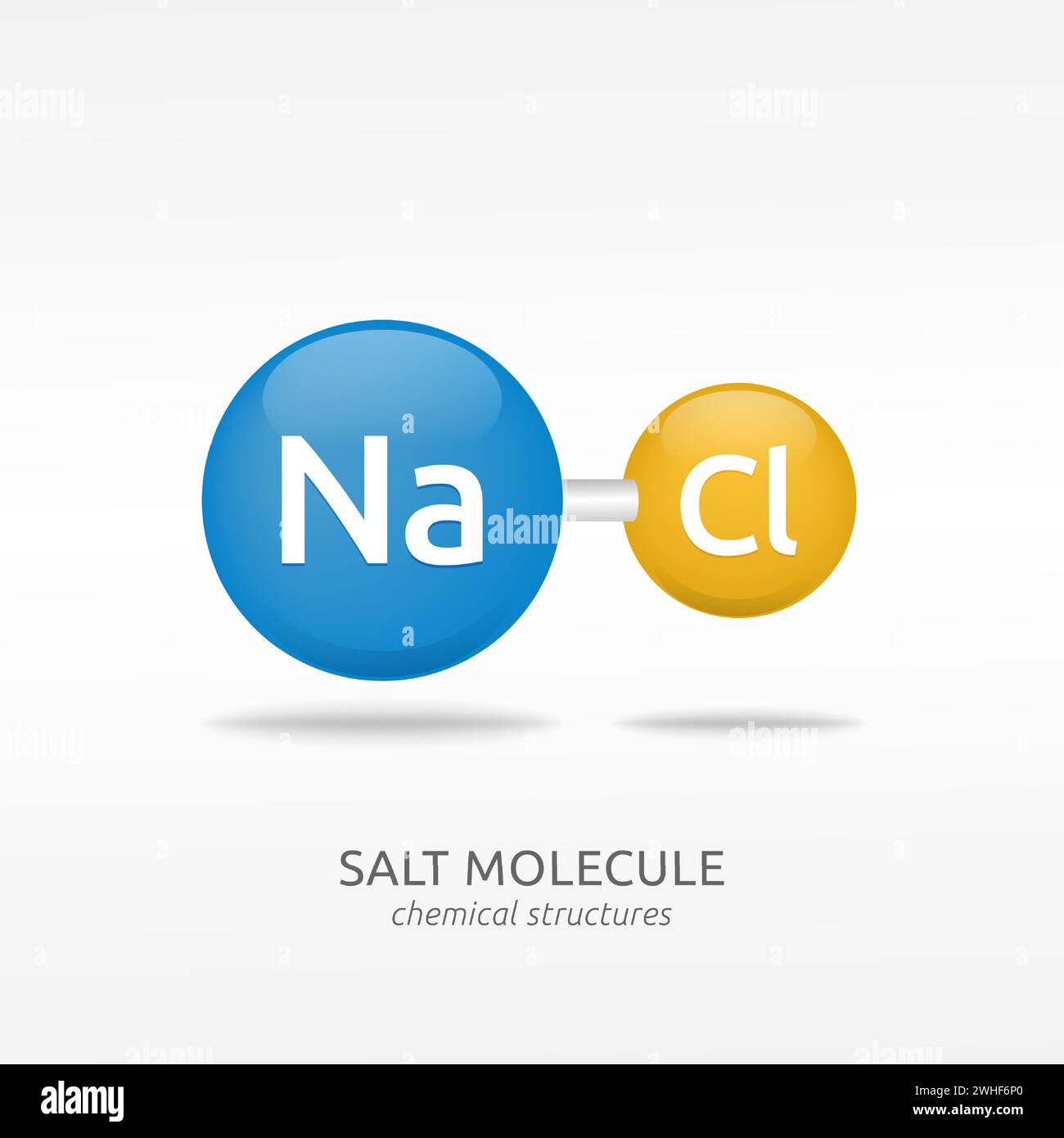 Natriumchloridmolekül, salzchemischer Strukturvektor Stock Vektor