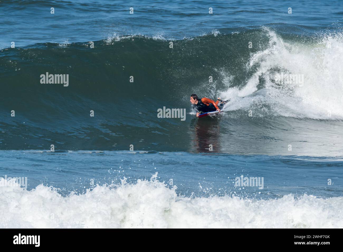 Bodyboarder in Aktion Stockfoto
