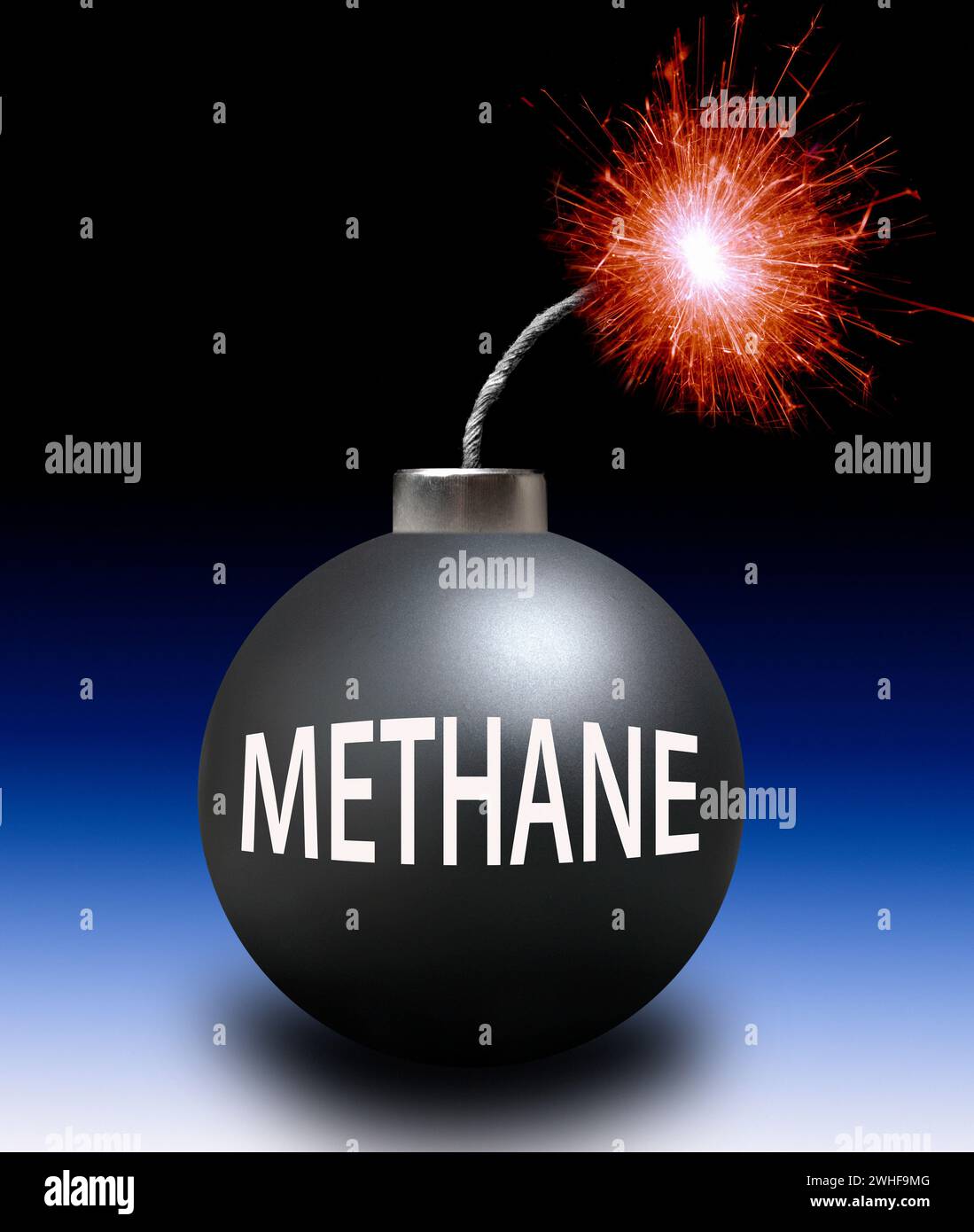Methanbombe, konzeptionelle Illustration Stockfoto