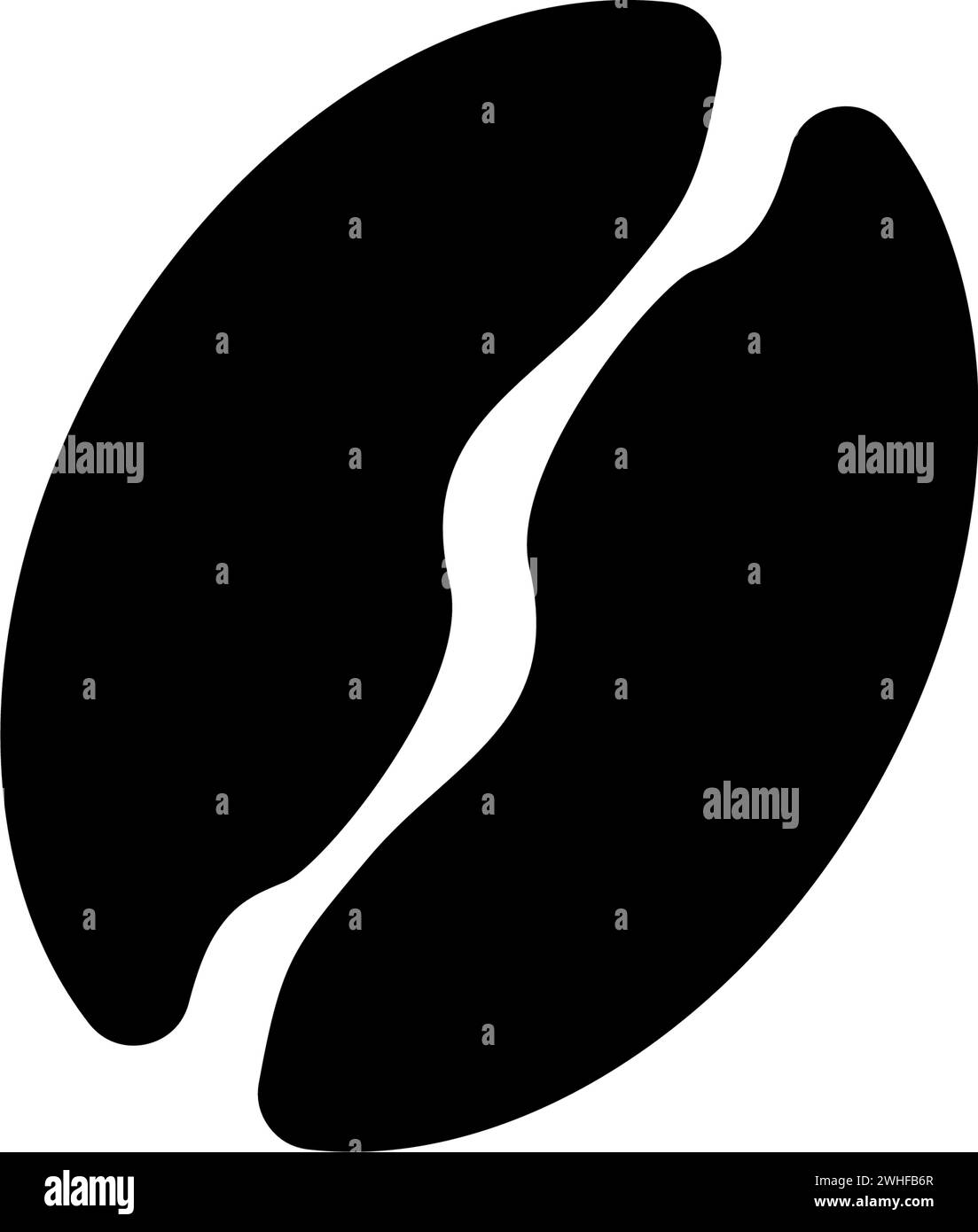 Verschiedene Kaffeebohnen in schwarzer Farbe Stock Vektor