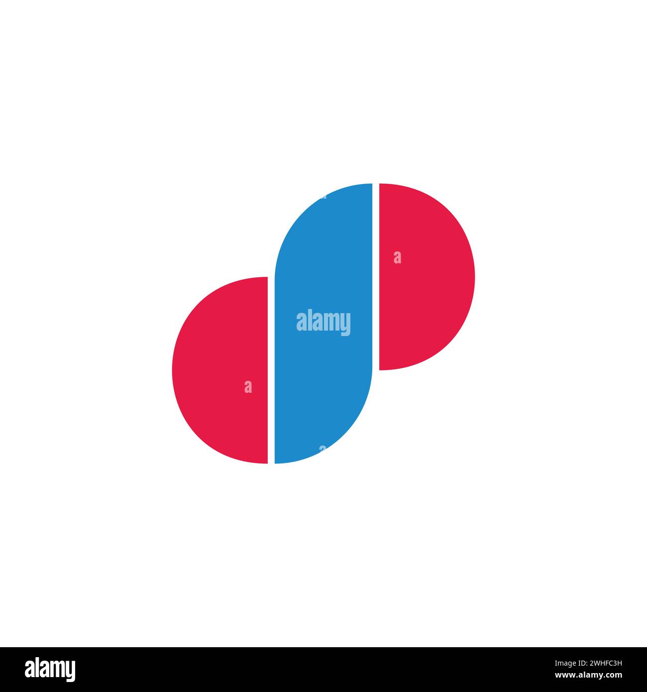 Letter dp einfache geometrische bunte Streifen Logo Vektor Stock Vektor