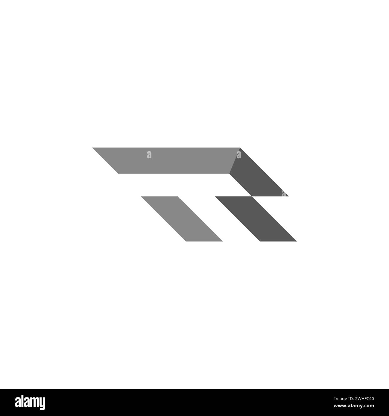 Letter t 3d flacher einfacher Logo-Vektor Stock Vektor