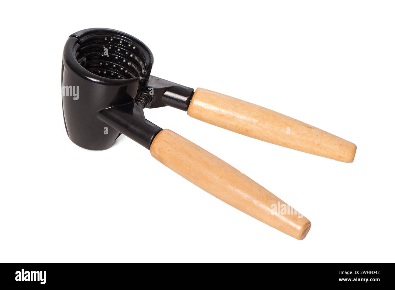 Nussknacker isoliert auf weiß Stockfoto