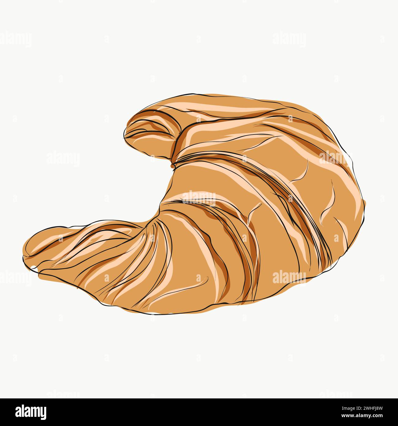 Frische Croissant auf weiß Stockfoto